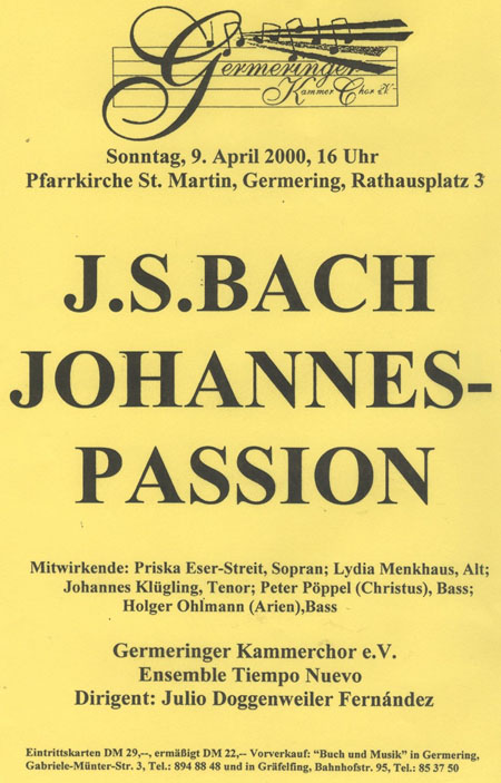 Plakat Joh. Passion 2007