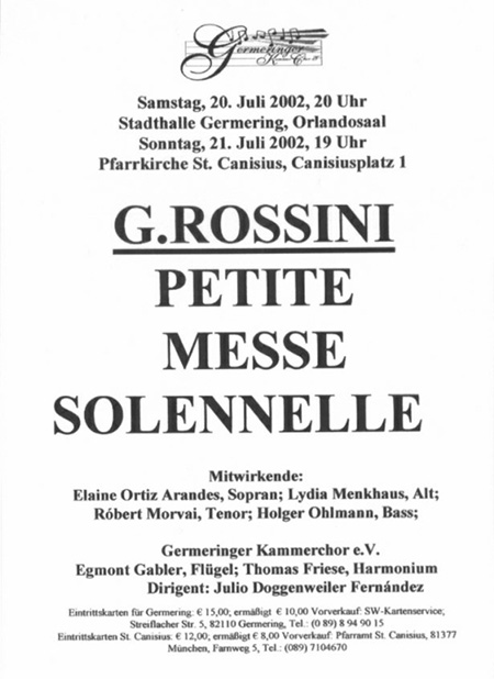 Plakat Petite Messe Solennelle 2002